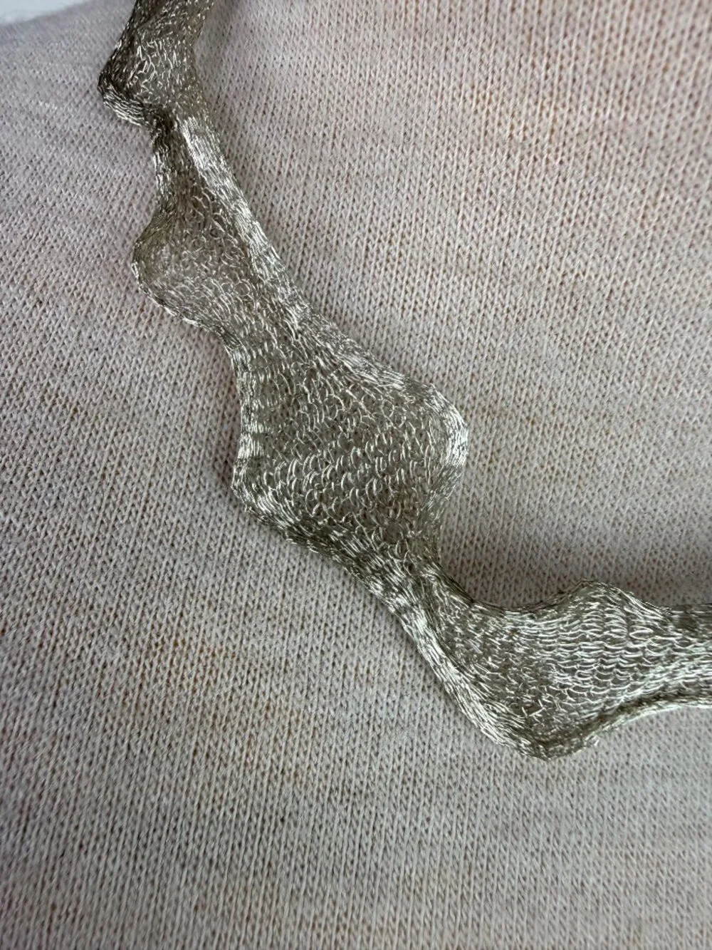 Sterling Silver Woven Mesh Wire Necklace